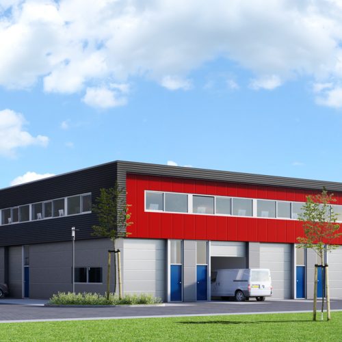 Gevelbekleding nieuw bedrijfspand